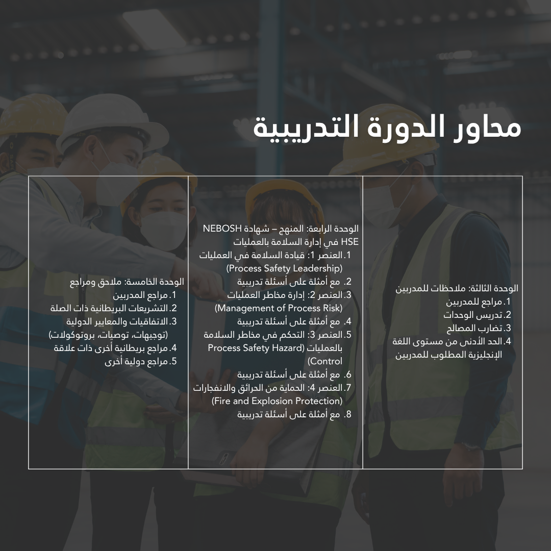 الصحة والسلامة المهنية بمعايير النيبوش البريطانية HSE